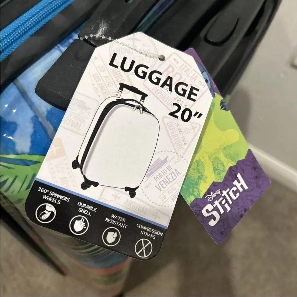 Disney Lilo STITCH Hardside Luggage Suitcase Spinner Hawaiian Luau 20” & 24”